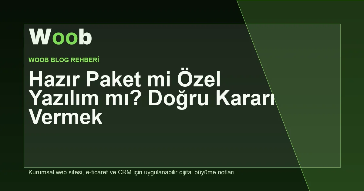 Hazır Paket mi Özel Yazılım mı? Doğru Kararı Vermek - Woob Blog