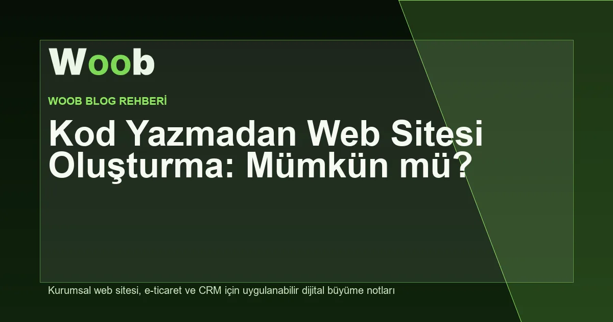 Kod Yazmadan Web Sitesi Oluşturma: Mümkün mü? - Woob Blog