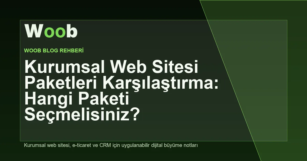 Kurumsal Web Sitesi Paketleri Karşılaştırma: Hangi Paketi Seçmelisiniz? - Woob Blog