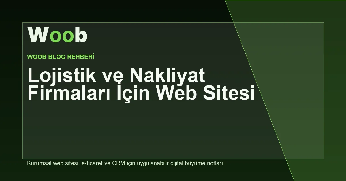 Lojistik ve Nakliyat Firmaları İçin Web Sitesi