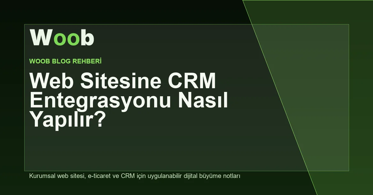 Web Sitesine CRM Entegrasyonu Nasıl Yapılır? - Woob Blog