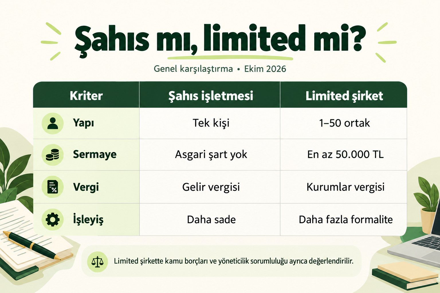 Şahıs Şirketi mi, Limited Şirket mi? E-Ticaret İçin 2026 Karşılaştırma Rehberi